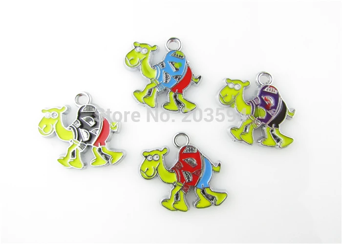 AE82 20 шт. смешанные эмалевые подвески из сплава на верблюдах Подвески DIY Ювелирные изделия лама плавающая подвеска 26x24 мм