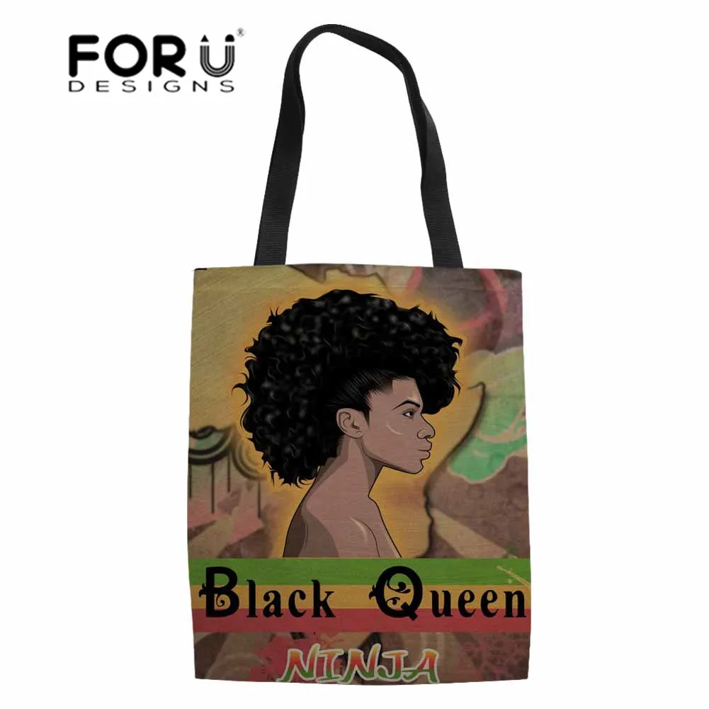 Женские сумки для покупок FORUDESIGNS в этническом стиле Черная Королева африканские