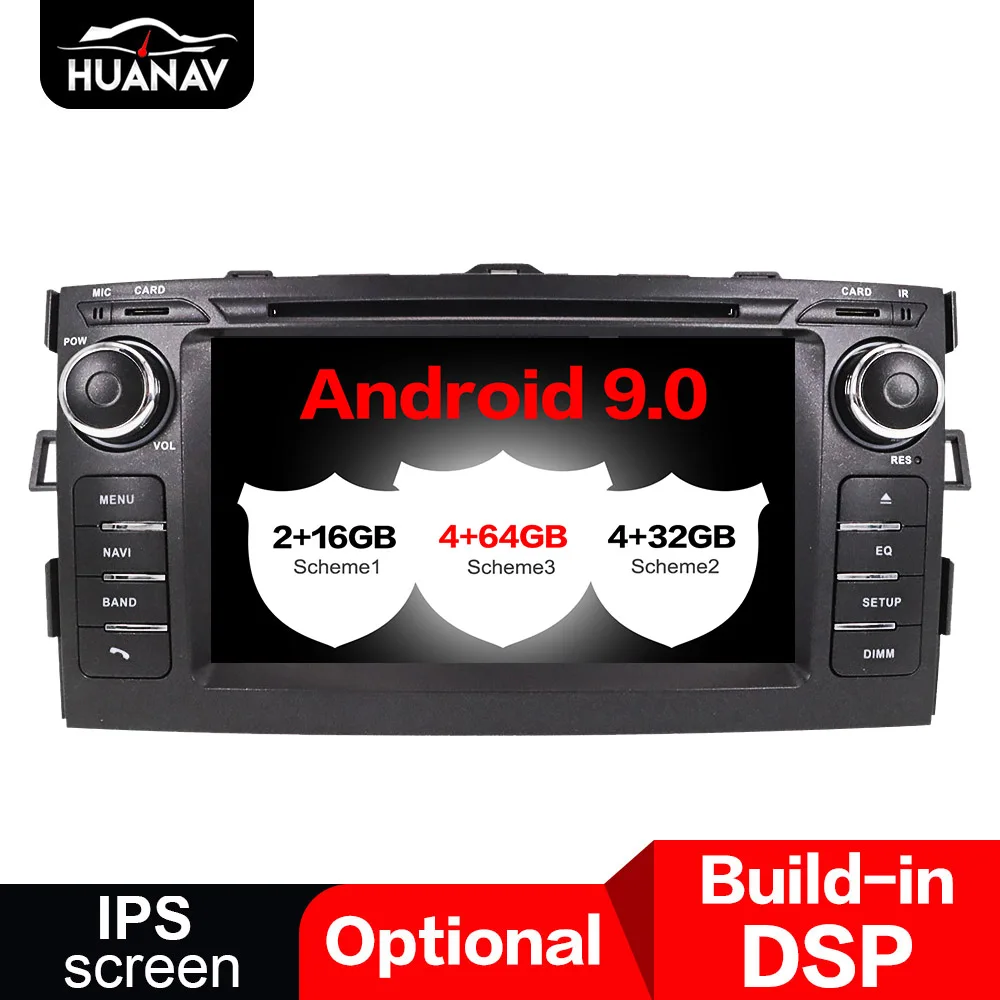 Автомобильный DVD плеер DSP Android 9 0 64 ГБ GPS навигация для Toyota Auris 2006 2012 автомагнитола