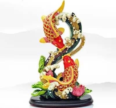 

decorative crafts golden list of educational materials with painted pottery carp dancing in dragon gate lotus flowers hundred