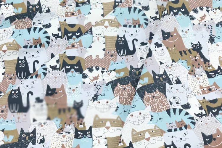 Мультфильм кошка кролик звезды Хлопок Ткань DIY лоскутное шитье ремесло подушки детские постельные принадлежности украшения Teido Tissus 50x50 см