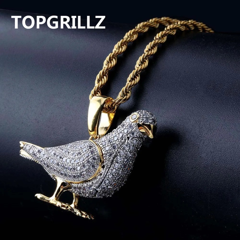 TOPGRILLZ новый стиль Сверкающее позолоченное двухцветное колье с микро