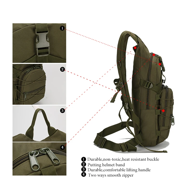 15L Сверхлегкий Тактический Рюкзак Molle 800D Оксфорд военный походный велосипедный