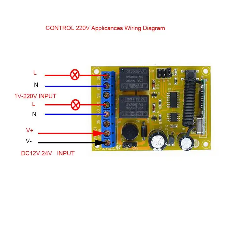 433 M 12 V DC12V DC 24 V 10A 2CH RF Беспроводной дистанционного Управление переключатель Системы передатчик контроль за дверью гаража оконная лампа свет двигатель