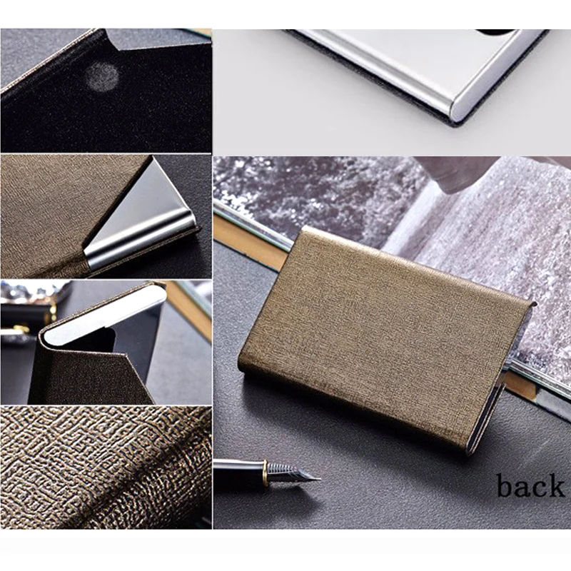 Rfid кошелек Бизнес ID кредитный держатель для карт для женщин и мужчин модный бренд Металлический Алюминиевый футляр для карт памяти из искусственной кожи Porte Carte