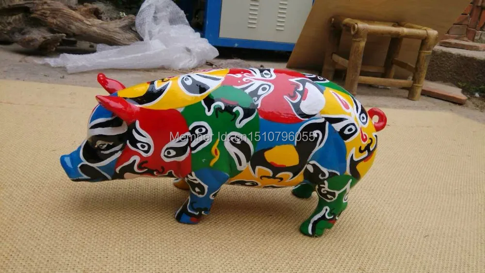 

Polyresin Art Pigs Collectible pigs Art pigs sculptures " Chinese Peking Opera"