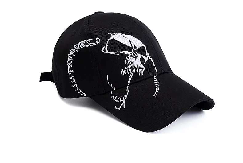 Высокое качество 100% хлопок Женская Бейсболка с вышитым черепом Snapback модные