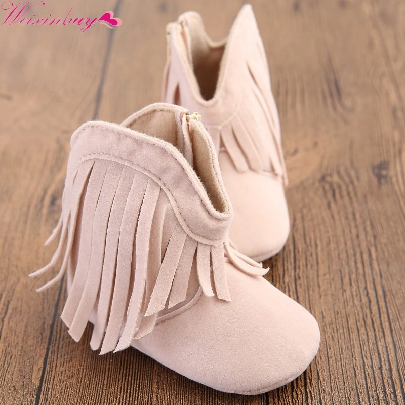 Bebe Moccs/мокасины для новорожденных девочек и мальчиков; однотонная обувь с бахромой; мягкая детская нескользящая обувь на нескользящей подошве; 0-18 месяцев