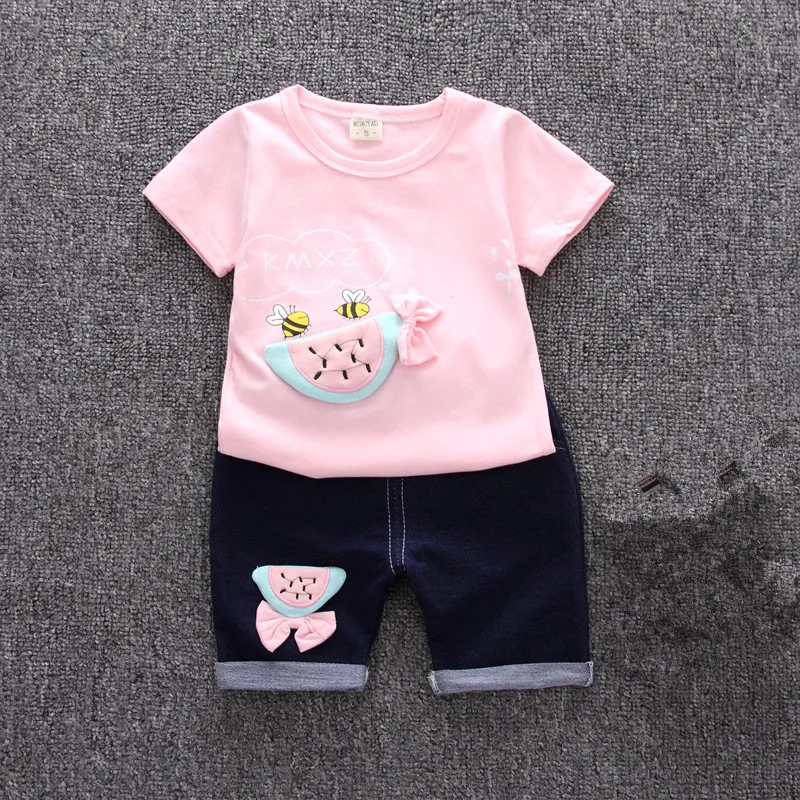 Комплект летней одежды из 2 предметов для новорожденных девочек Повседневная