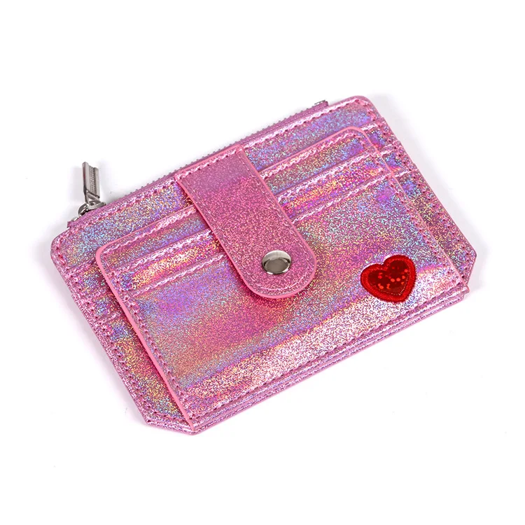 Pink ETya женские маленькие кошельки с вышивкой и пайетками, женский кожаный кошелек, розовые сумочки, короткий кошелек на молнии для монет, кредитный держатель для карт - Цвет: Pink