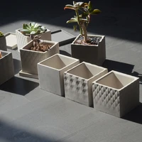 square concrete flowerpot molds silicone molds for garden planter