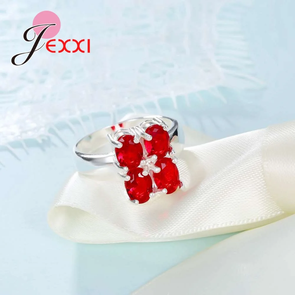 Женское кольцо из серебра 925 пробы с фианитом|finger ring|red crystalring finger |