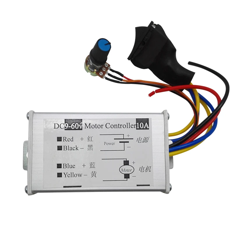 Регулятор регулятора двигателя DC 6V 12V 24V 36V 48V 60V 10A ШИМ регулятор ширины пульса с