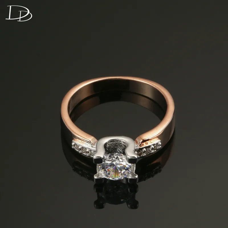 Классические кольца на палец из розового золота простое Винтажное кольцо с