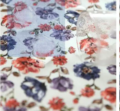 flowers Водонепроницаемая ткань импортная Водонепроницаемая маслостойкая Скатерть плащ ткань Звезда розовый - Цвет: flowers