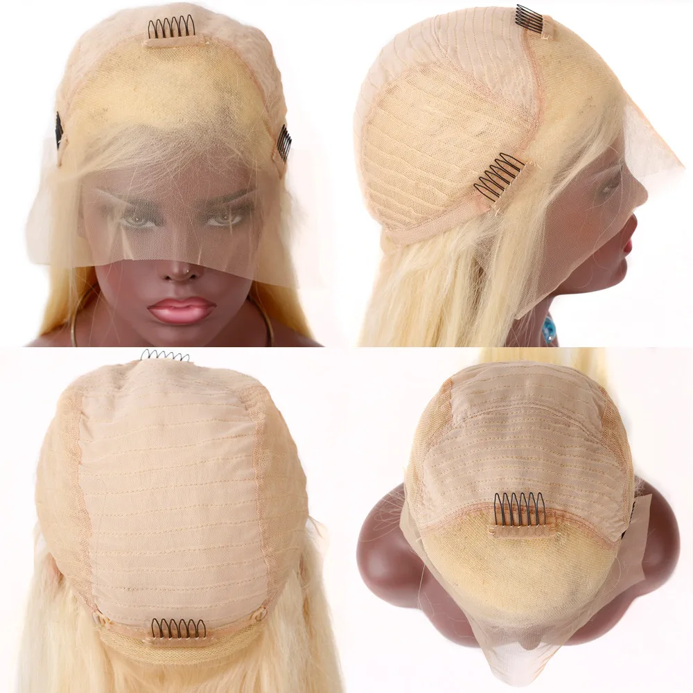 

Glueless 613 Blonde Lace Front Wigs With Baby Hair Pre pluked Peruvian Remy 13*4 Lace Frontal Wig For Women Blonde Straight Wigs