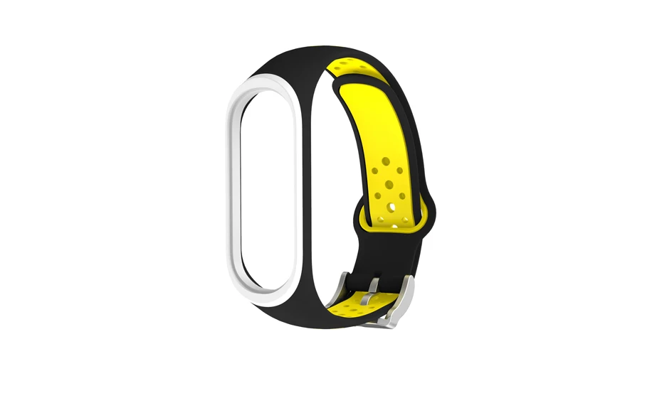 Black Yellow Для Xiaomi Mi Band 4 ремешок умные аксессуары Замена водонепроницаемый двойной цвет силиконовый браслет для Mi Band 3 NFC ремешок на запястье - Цвет: Black Yellow