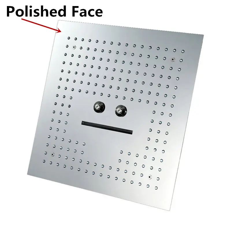 Polished face 16 дюймов, пульт дистанционного управления, 64 цвета, светодиодный светильник, Душевая насадка, большая Душевая насадка, дождь, туманный водопад, Потолочный Душ - Цвет: Polished face