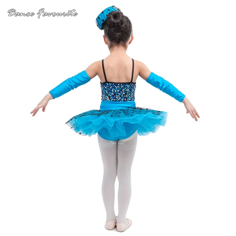 j tańca baletowa spandex z cekinami w kolorze spandexu spódniczka tutu dla dziewczynki na występy scenie baletowy kostium baleriny dziewczyna (nie