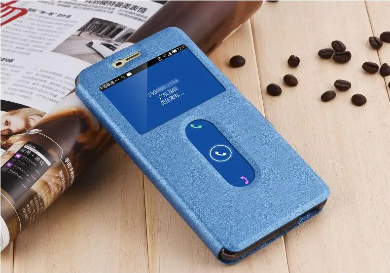 Синий Чехол с откидным окошком для zte V5 Pro, чехол, роскошный Шелковый кожаный чехол для zte V5 Pro N939ST, защитная сумка для телефона, чехол и задняя крышка - Цвет: Синий