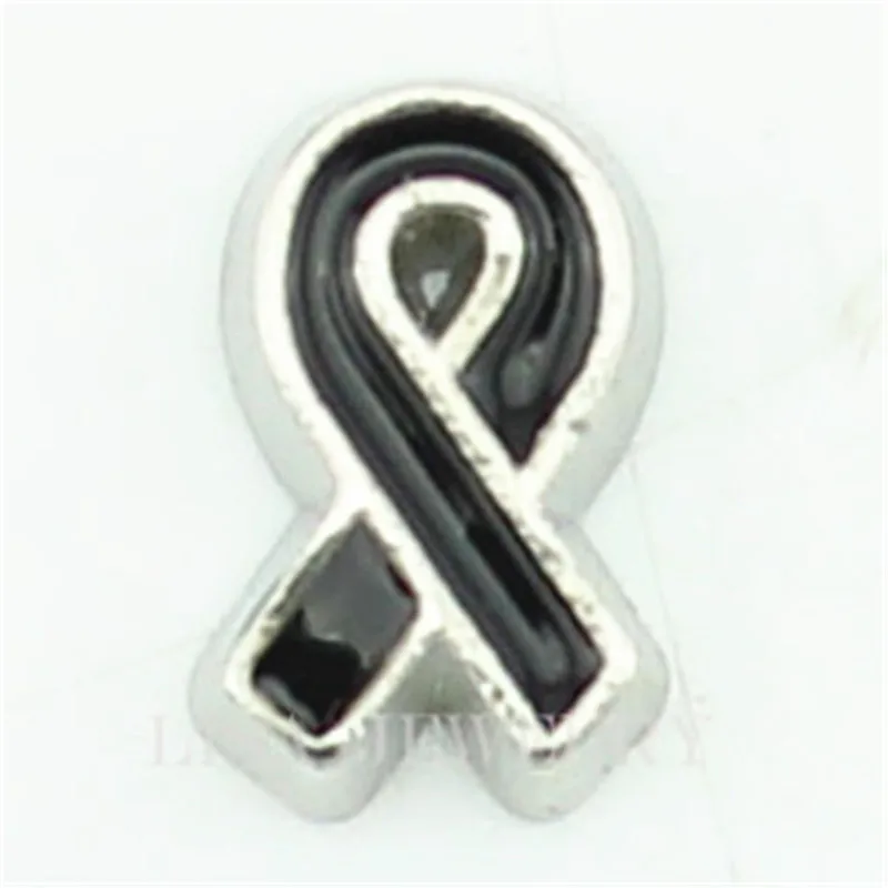 Новый дизайн 10 шт./лот черная лента для рака молочной железы Плавающие Подвески