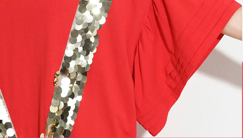 2019 новое летнее женское Свободное платье с буквенным принтом и пайетками