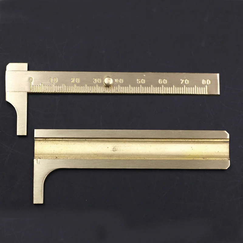 Мини штангенциркуль из латуни 80 мм удобный скользящий Калибр линейка в стиле
