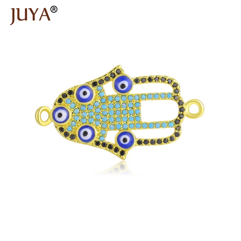 Jewelry Making Supplies Blue Evil Eyes Hamsa Fatima Hand Pendant Religious Vintage DIY Jewellery Findings Accessories Connector | Украшения