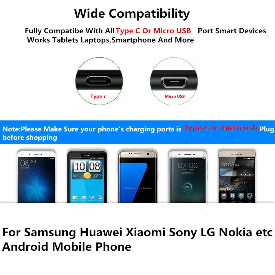 Зарядный кабель для Samsung Galaxy S8 S9 Plus S6 S7 Edge Micro USB & Type C Data Wire A7 2018 A5 A3 2016 Note 8 J3 J5 J7