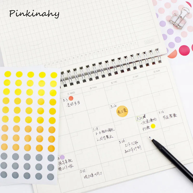 6 листов в партии круглая цветная кодированная метка горошек бирка с кодом для