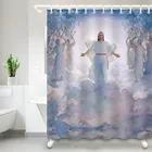 LB занавеска для душа с изображением Иисуса Христа и ангела, библейские историю, ванная комната, водонепроницаемая, стойкая к плесени полиэфирная ткань для декора ванны