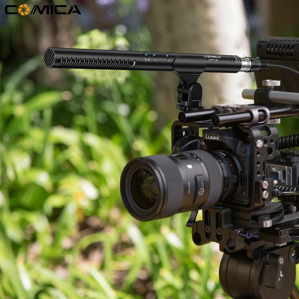 

CVM-VP3 Super-Cardioid Condenser Microphone Photography Interview Video Mic -10dB Adjustable Sensitivity for Camera/Camcorder