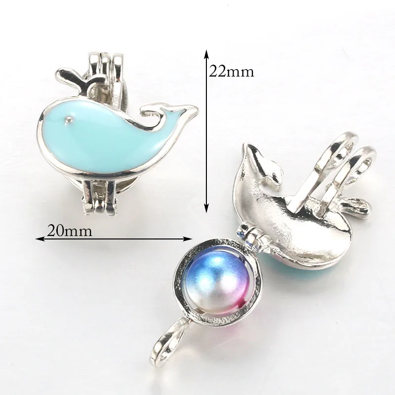 5pcs Black Whale Pearl Cage Locket Pendant Jewelry Making Bead Necklace Aroma Essential Oil Diffuser Box For Oyster | Украшения и