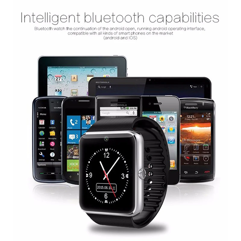Bluetooth Смарт часы наручные GT08 с сенсорным экраном Smartwatch поддержка TF sim-карты для IOS