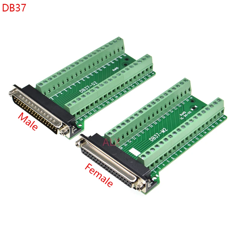 1 шт. DB37 37PIN 2 рядный гнездовой разъем к клеммному адаптеру конвертер с 37