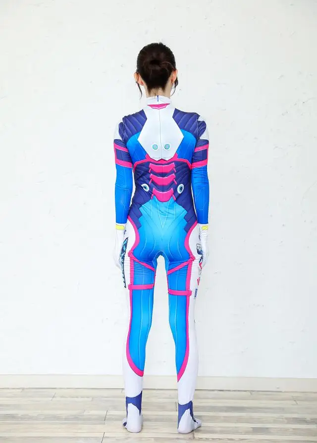 D VA костюм для косплея женский/женский косплей на Хэллоуин два зентай костюм кэтsuit на заказ лайкра спандекс цифровой принт боди