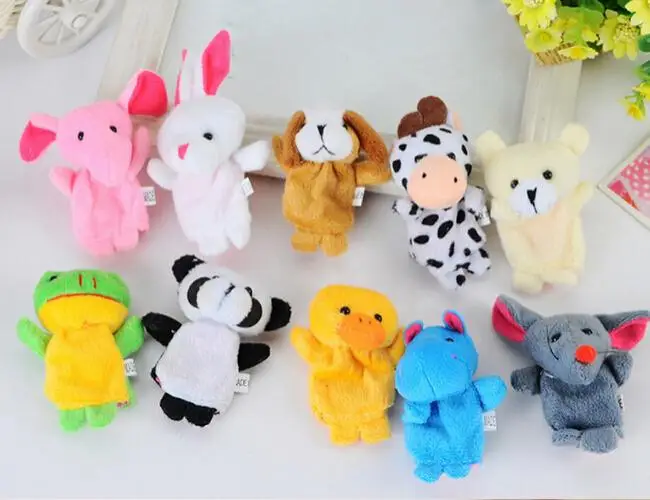 Lovely 10 Pcs/Lot Mini Funny Soft Plush Toys Cartoon Biological Animal Finger Puppet For Child Baby Favor Dolls | Игрушки и хобби