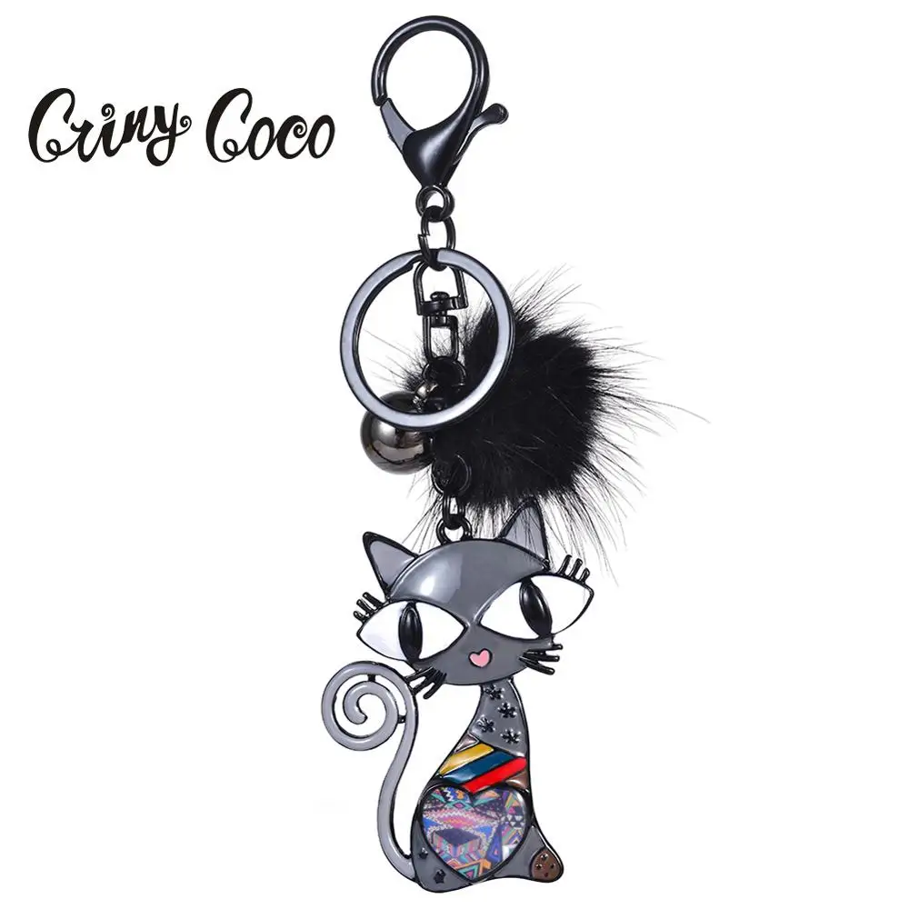 Cring Coco 2019 новый дизайн цепочка для ключей с кошкой женщин детей девочек