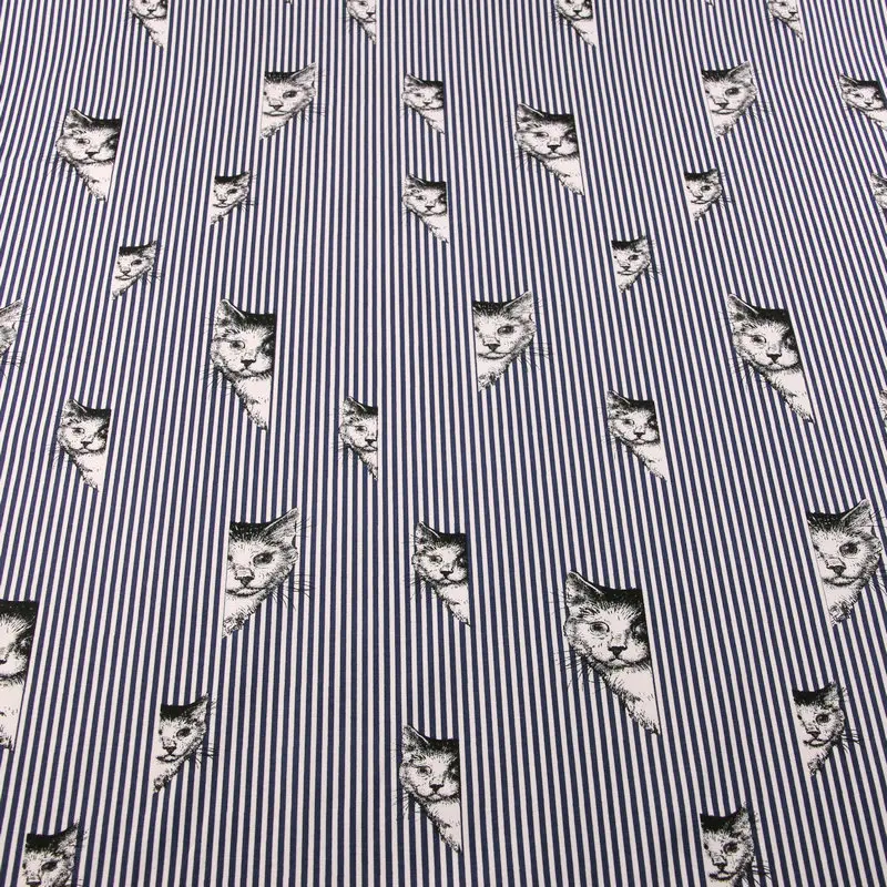 Детская ткань для платья с принтом животных и кошек 100% хлопковая женской блузки