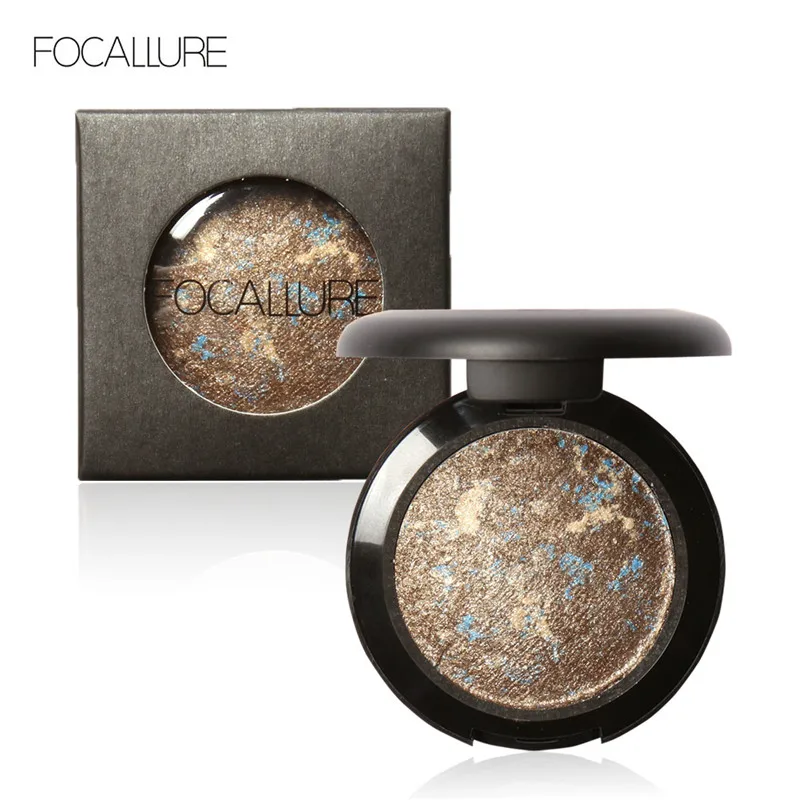 FOCALLURE 10 цветов запеченные тени для век Профессиональные Тени для век косметика инструменты Макияж Красота блеск мерцание - Цвет: 9