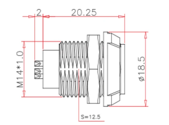 Гнездовой разъем с одним слотом 9pin LEMO монтажная гнездовая розетка кривым штифтом