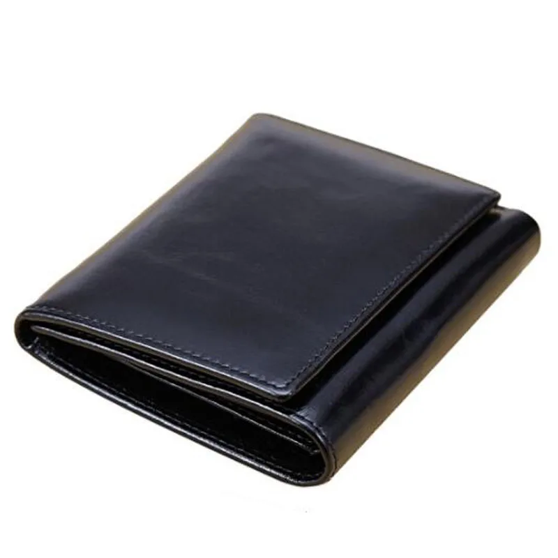 Классический кошелек унисекс из натуральной кожи короткий простые мужские