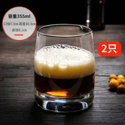2 PIECES 355ml Алмазные стили, рюмка из прозрачного стекла, Классический богемский дизайн, чашка для виски, вина, водки, бара, клуба, пива, бокала для вина - Цвет: 2 PIECES 355ml