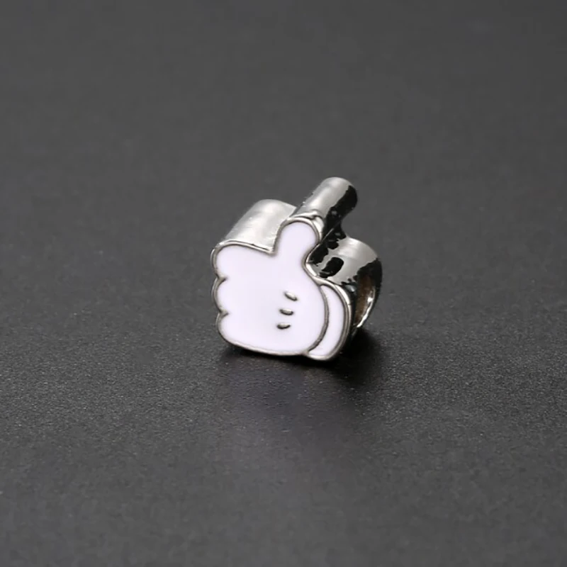 Белые перчатки с Микки Маусом бусины подходят для Пандоры оригинальный браслет