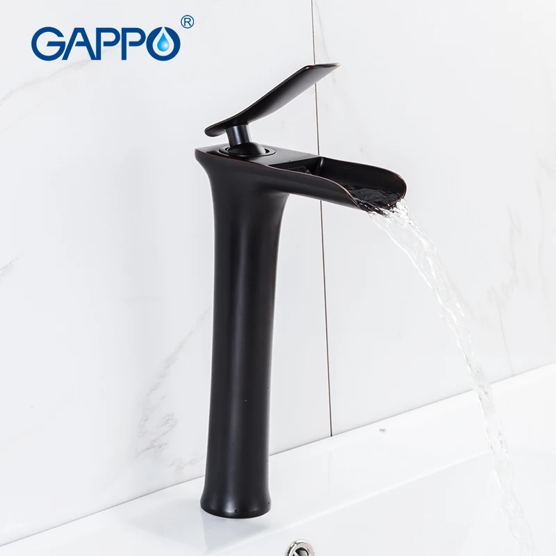 GAPPO смесители для умывальника черный высокий смеситель раковины ванной комнаты