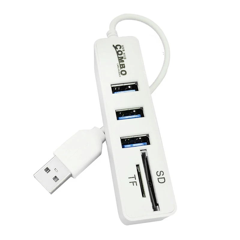 Combo Super Speed Usb 2.0 3 Port Splitter Hub+Usb Card Reader Cardreader Connector | Docking Stations &amp USB Hubs