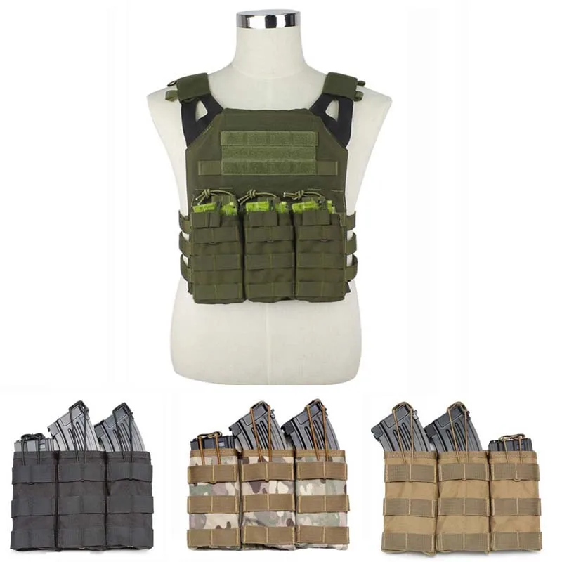 

Нейлоновая тактическая сумка с тройным картриджем, военный жилет Molle для страйкбола в стиле милитари, сумка для магазина, охоты, аксессуары ...