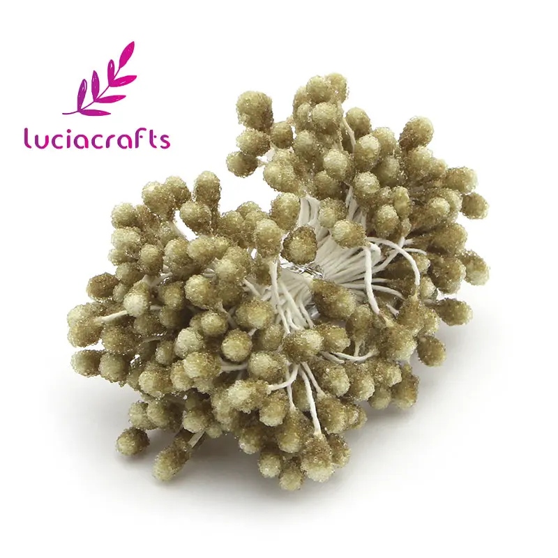 Lucia crafts 550 шт./лот 5 мм разные стеклянные цветочные тычинки для украшения торта DIY пестик тычинка D0602