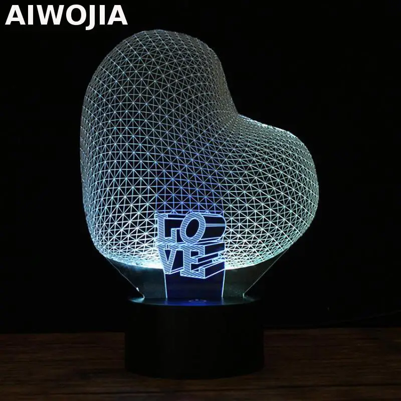Акриловая цветная RGB 3d лампа с USB зарядкой светодиодный ночсветильник светящимся