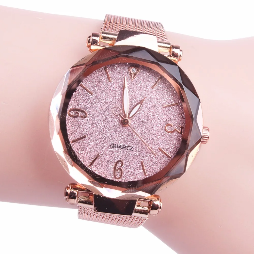 Женские звездное небо магнитные часы женские роскошные Пряжка кварцевые